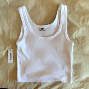 Aritzia White Cropped Tank